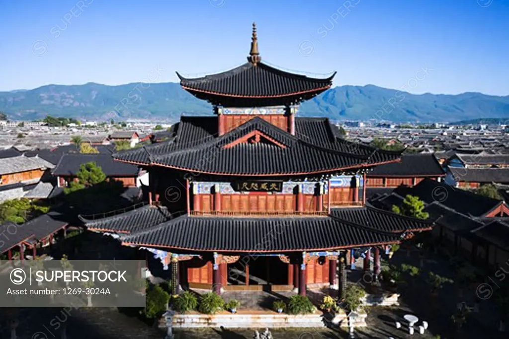 Facade of a palace, Mu Palace, Lijiang, Yunnan Province, China