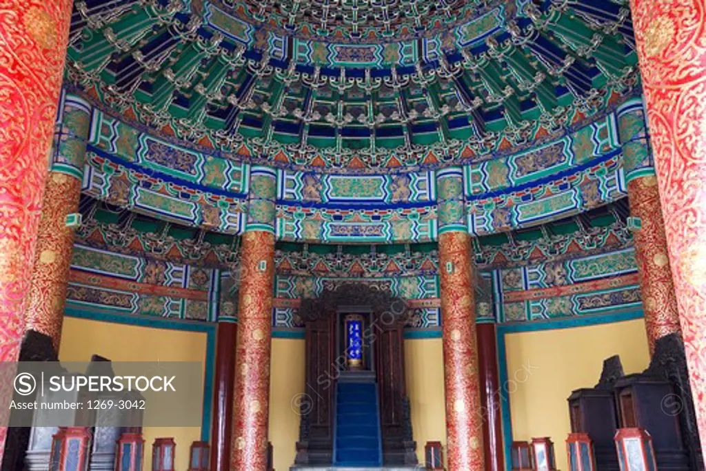 Interiors of a temple, Imperial Vault Of Heaven, Temple Of Heaven, Beijing, China