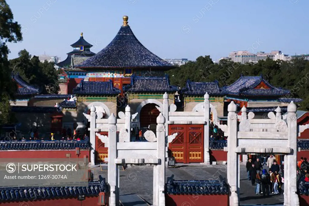 Architectural details of a temple, Imperial Vault of Heaven, Temple Of Heaven, Beijing, China