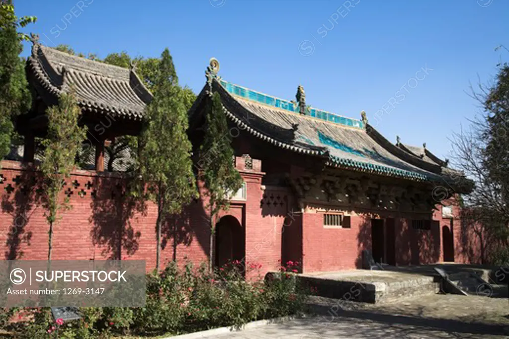 Facade of a temple, Zhenguo Temple, Pingyao, Shanxi Province, China