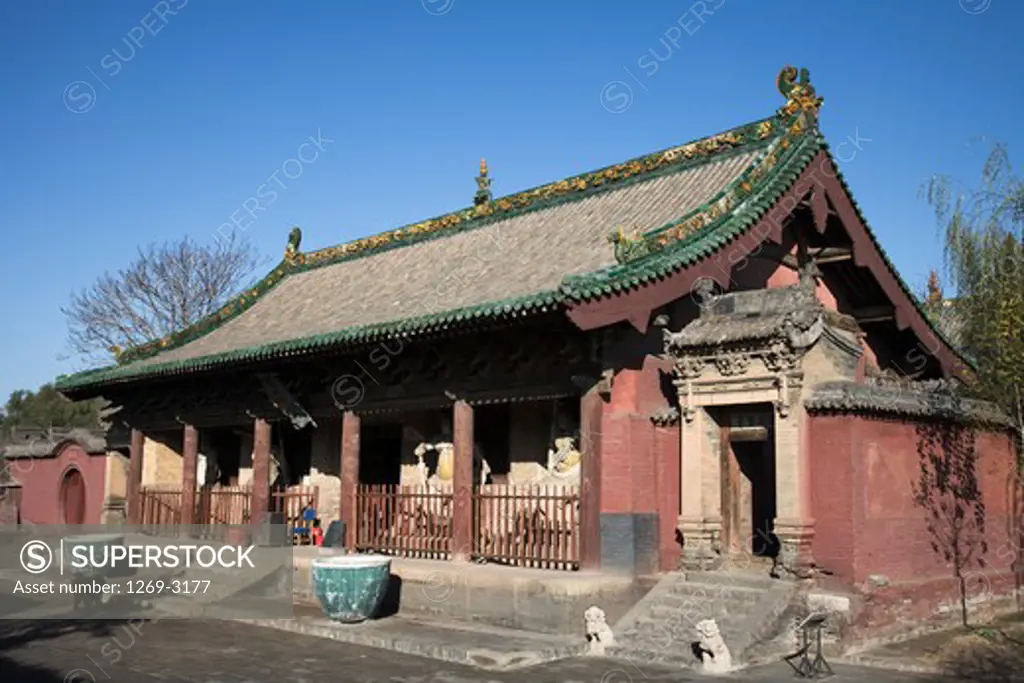 Facade of a temple, Shuanglin Temple, Pingyao, Shanxi Province, China