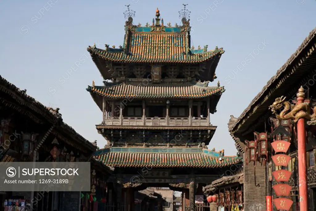 Low angle view of a temple, Pingyao, Shanxi Province, China
