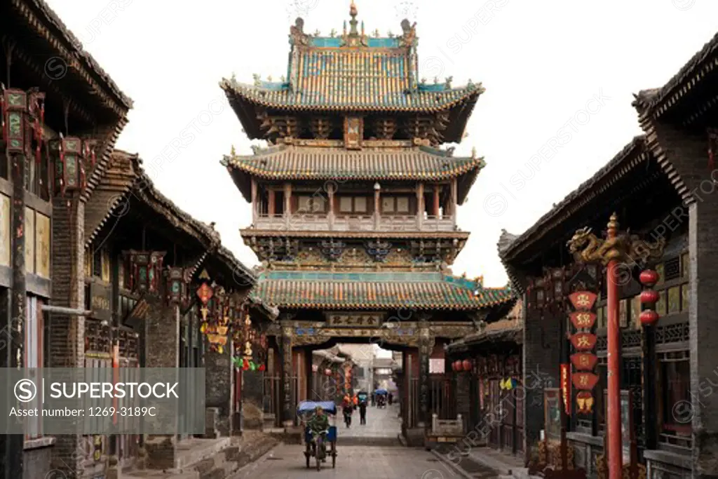 Buildings along a street, Pingyao, Shanxi Province, China