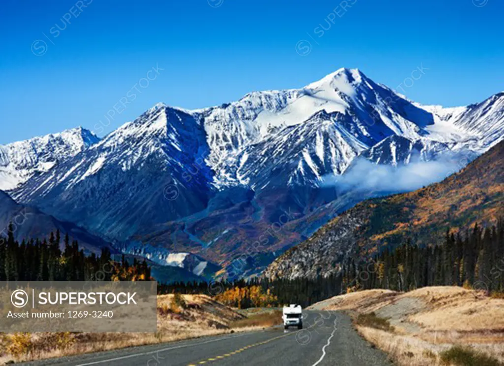 Highway passing through a landscape, Alaska Highway, Canada
