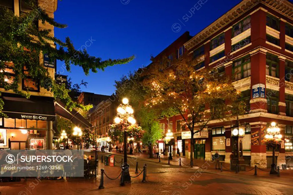 People at a sidewalk cafe, Gastown, Vancouver, British Columbia, Canada