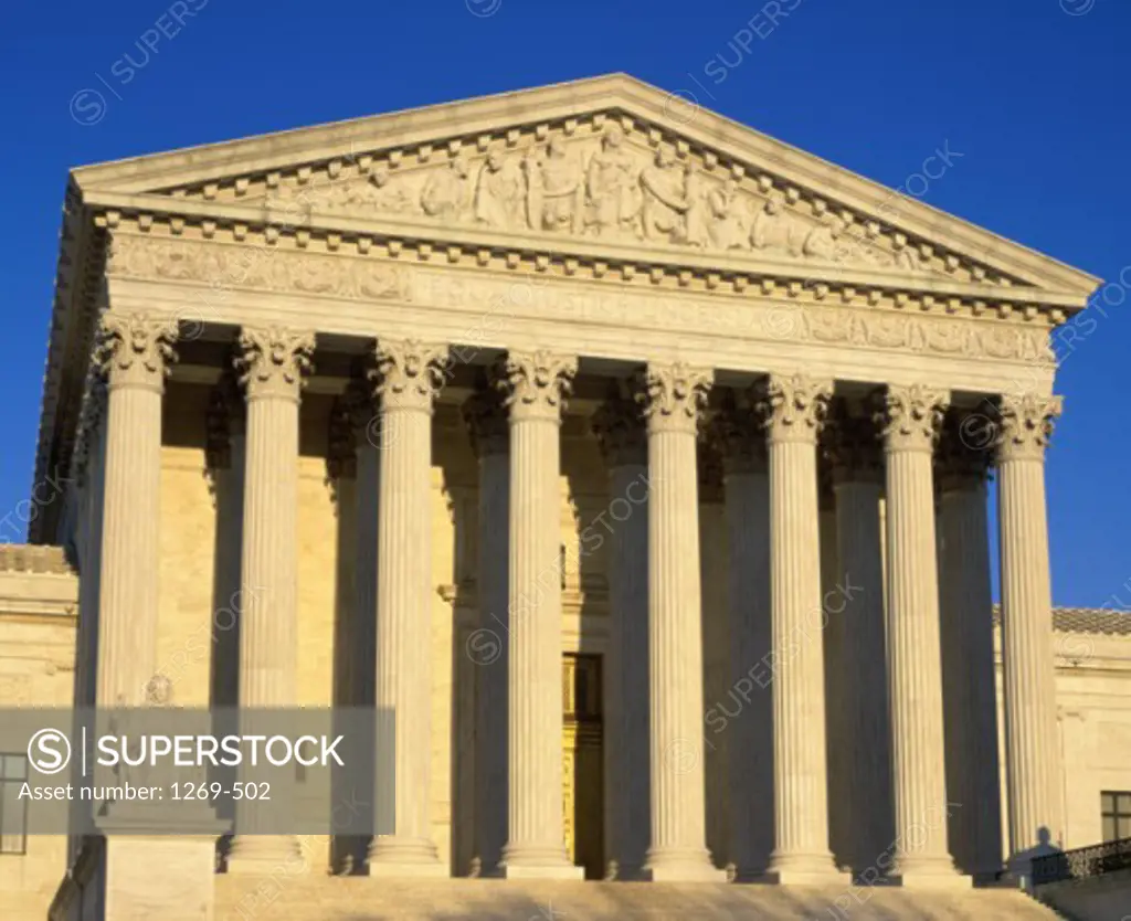 Facade of a government building, US Supreme Court, Washington DC, USA