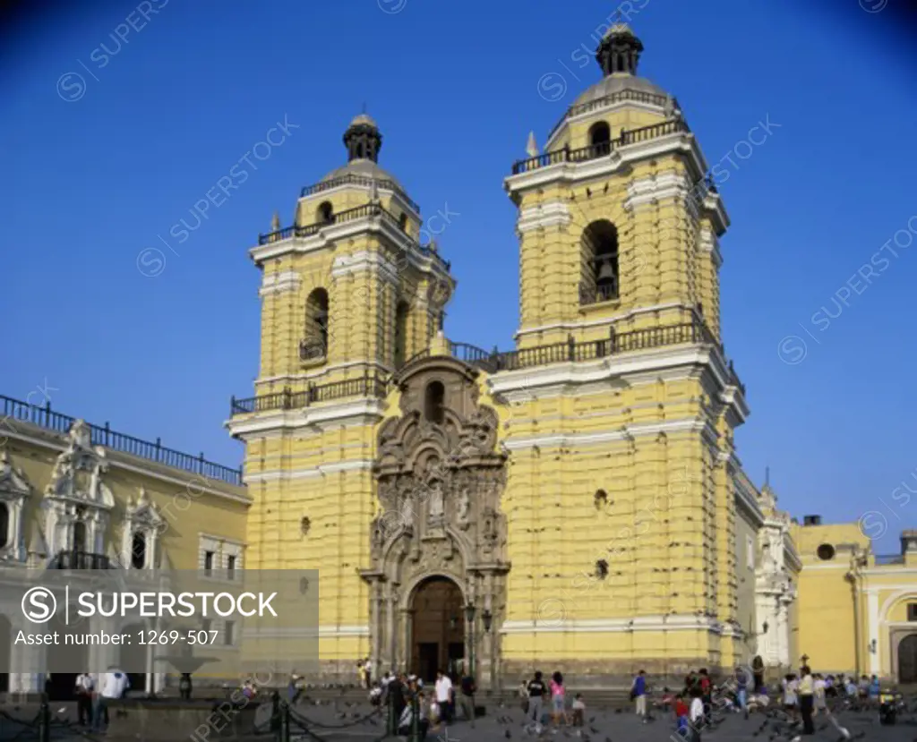 Facade of a cathedral, San Francisco Church and Convent, Lima, Peru