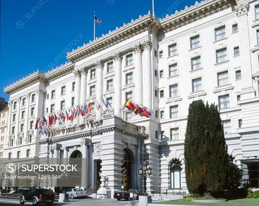 Low angle view of a hotel, Fairmont Hotel, San Francisco, California, USA
