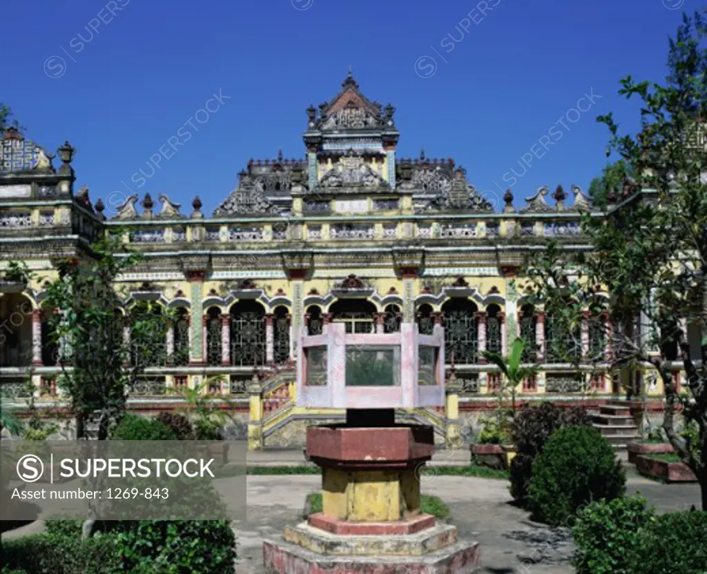 Facade of a pagoda, Vinh Trang Pagoda, My Tho, Vietnam