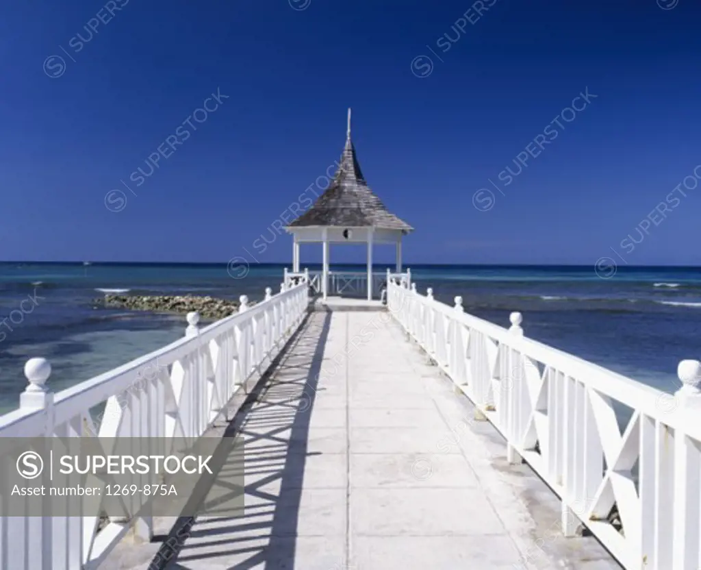 Walkway leading to a gazebo, Montego Bay, Jamaica