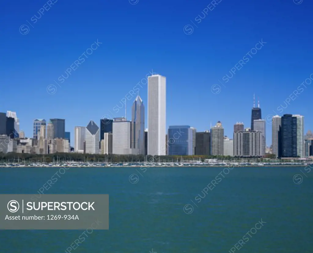 Skyscrapers on the waterfront, Chicago, Illinois, USA