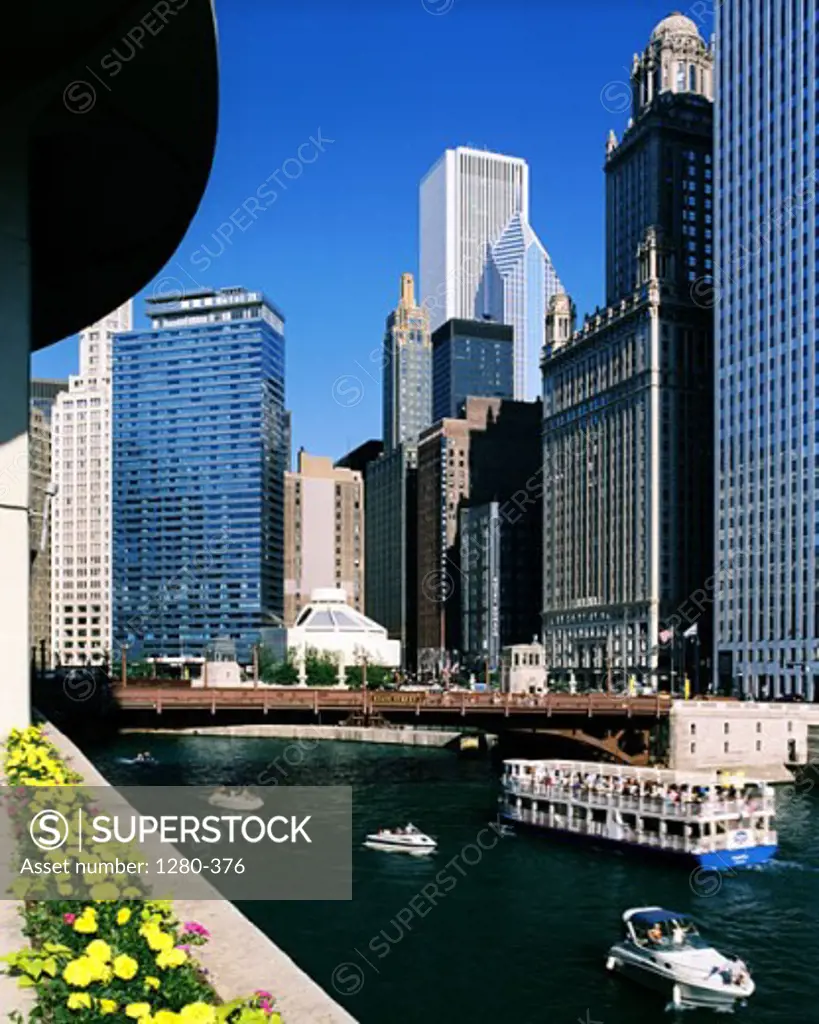 Skyscrapers on the waterfront, Chicago, Illinois, USA