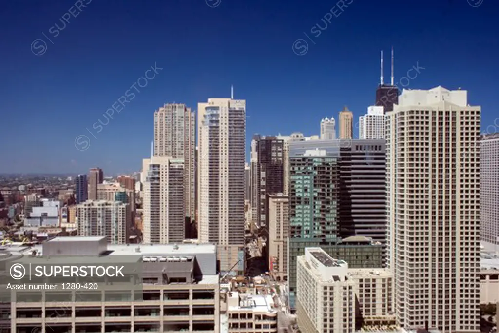 Skyscrapers in a city, John Hancock Center, State Street, Chicago, Illinois, USA