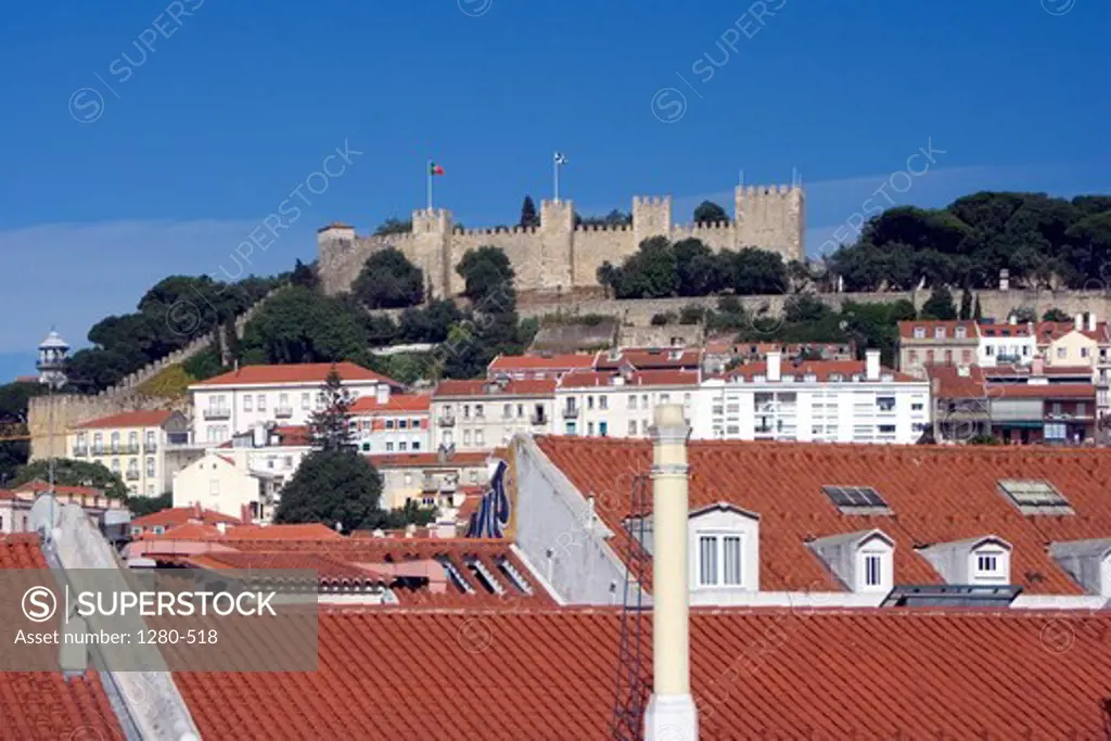 Castle in a city, Castelo Sao Jorge, Lisbon, Portugal
