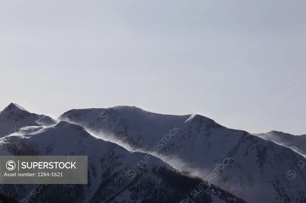USA, Idaho, Windblown snow on Boulder Mountains