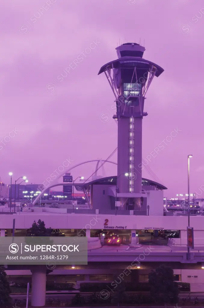 Air traffic control tower, Los Angeles International Airport, Los Angeles, California, USA