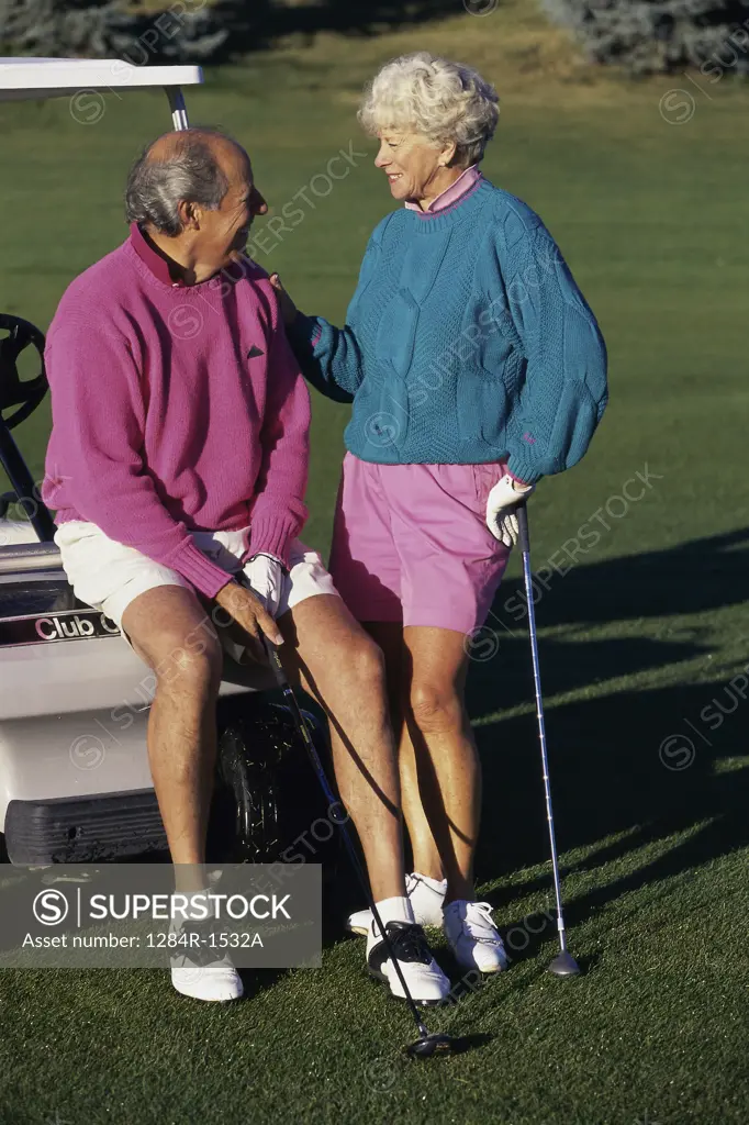Senior couple at a golf course