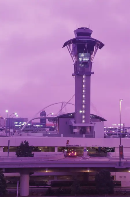 Air traffic control tower, Los Angeles International Airport, Los Angeles, California, USA