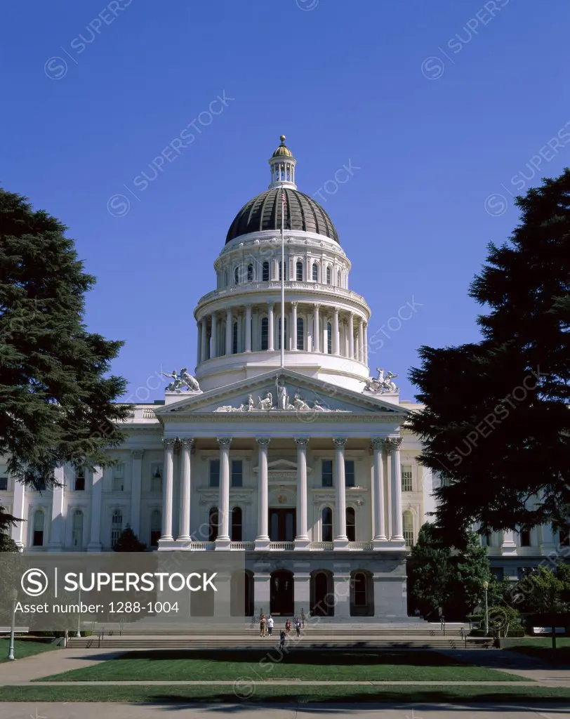 Facade of a government building, State Capitol, Sacramento, California, USA