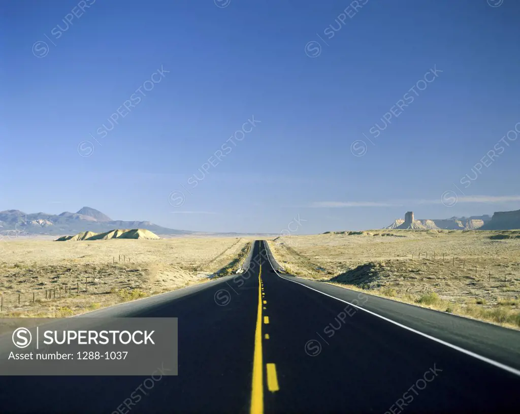 Road passing through a landscape, Arizona, USA
