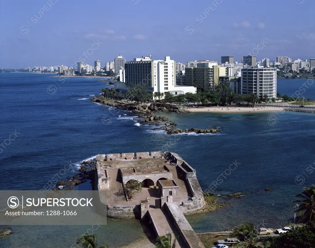 Aerial view of a fort, Fort San Jeronimo, San Juan, Puerto Rico