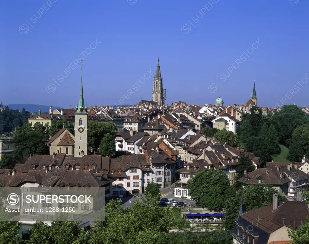 High angle view of a city, Berne, Switzerland