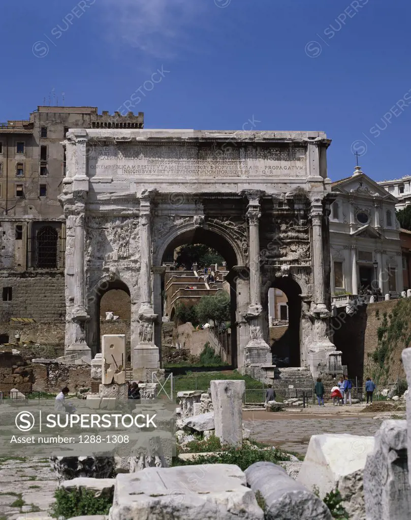 Old ruins in a city, Roman Forum, Rome, Italy