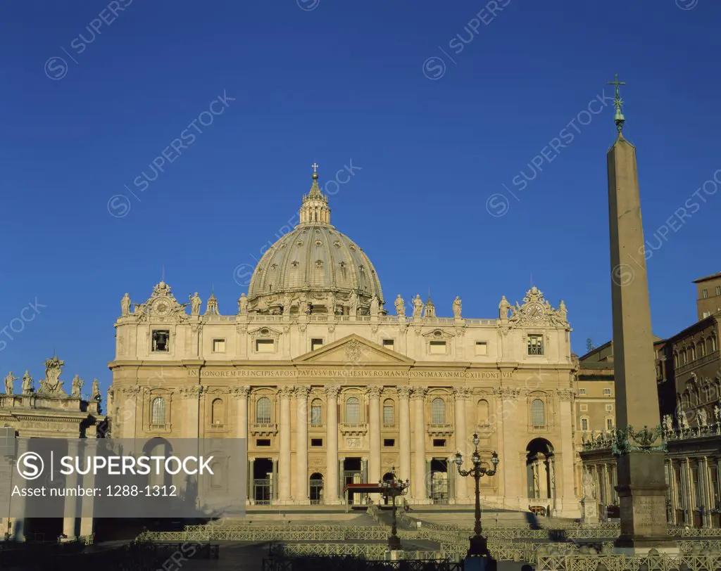 Facade of a church, St. Peter's Basilica, Vatican City