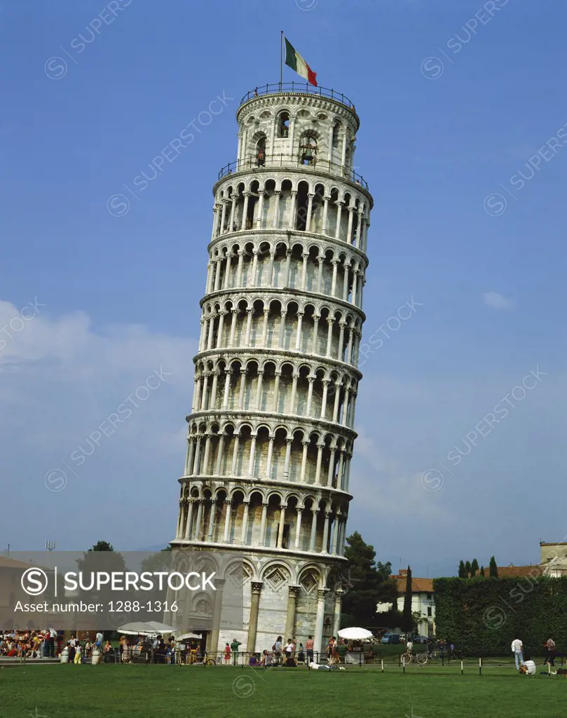 Low angle view of the Leaning Tower, Pisa, Italy