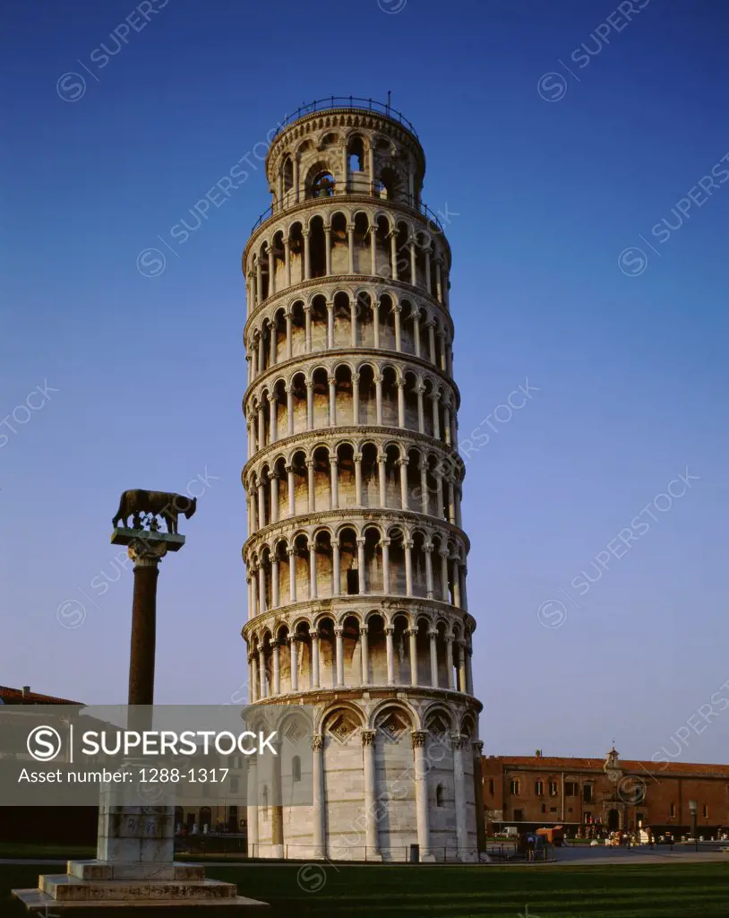 Low angle view of the Leaning Tower, Pisa, Italy