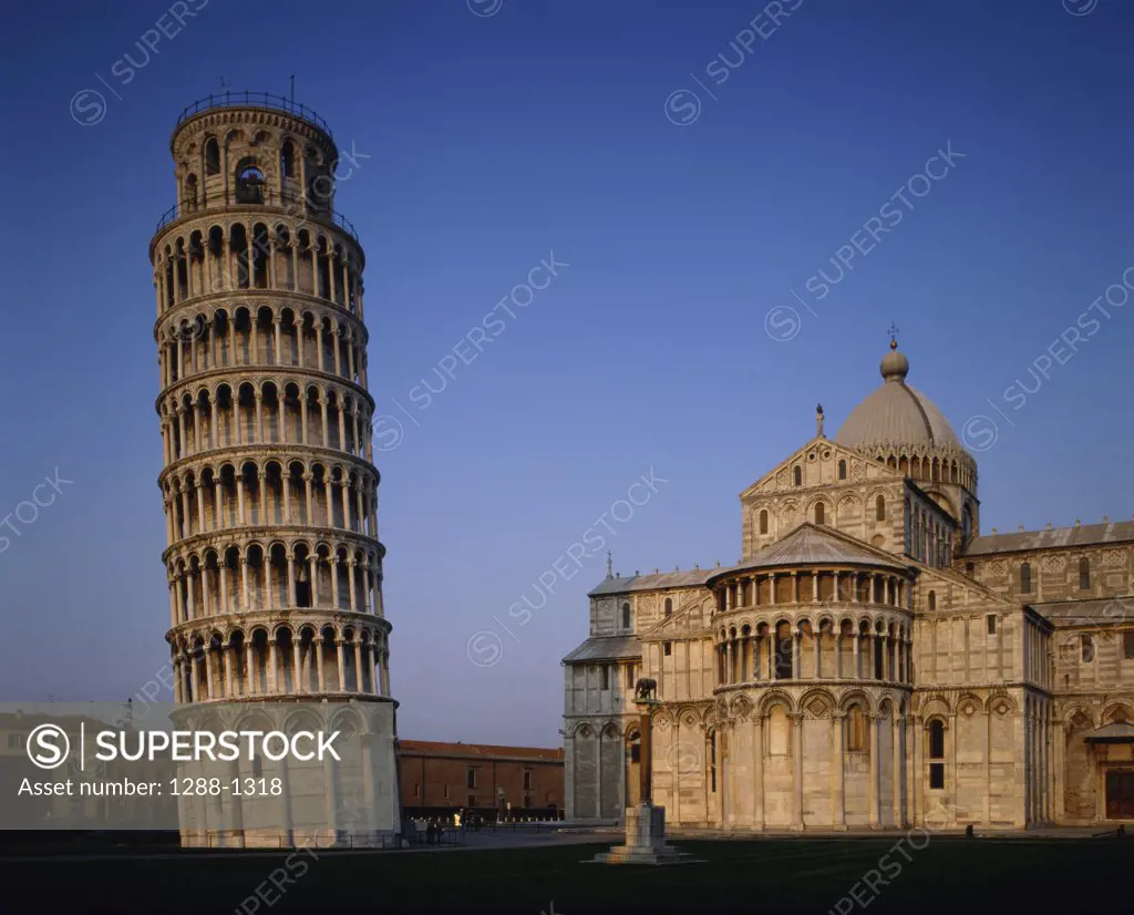 Low angle view of the Leaning Tower, Duomo, Pisa, Italy