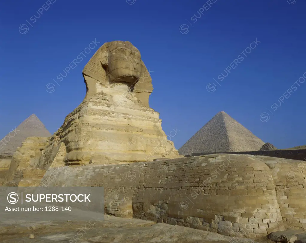 Low angle view of a statue, Great Sphinx, Giza, Egypt