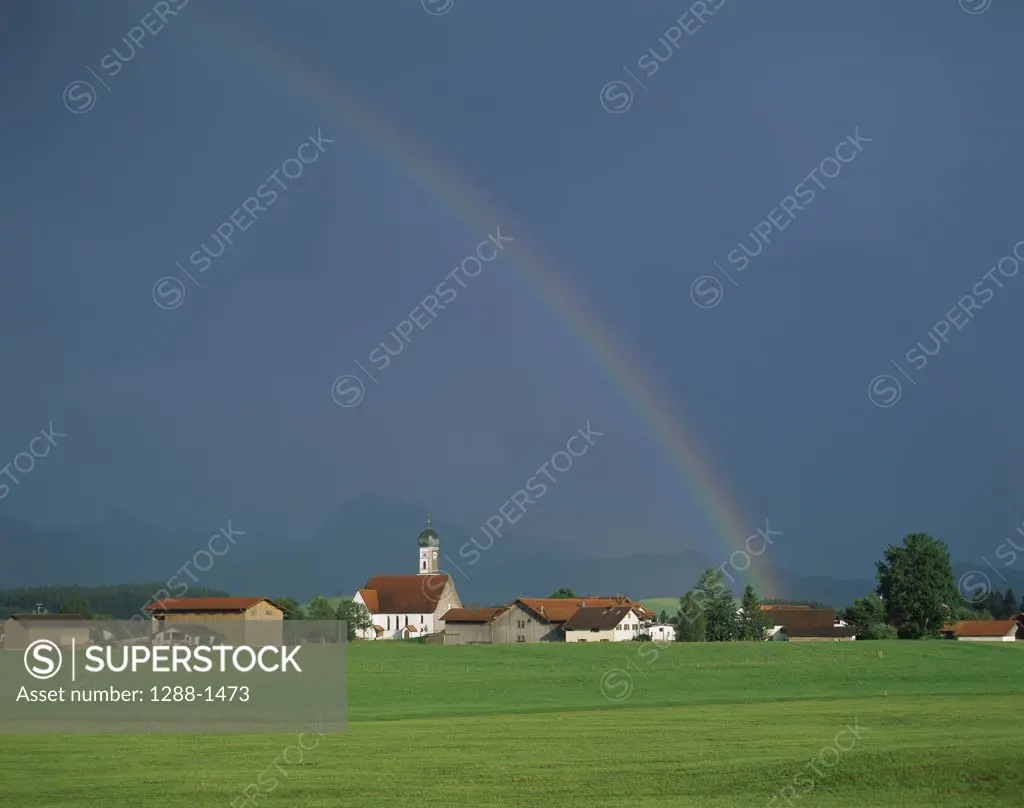 Rainbow in the sky, Bavaria, Germany