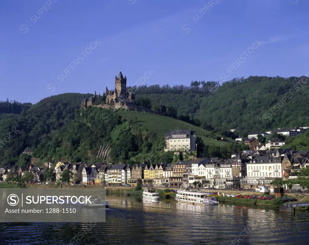 Passenger ships on a river, Moselle River, Cochem, Germany