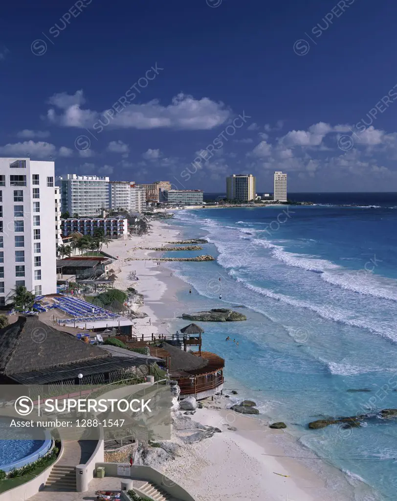 Aerial view of the beach, Cancun, Quintana Roo, Mexico