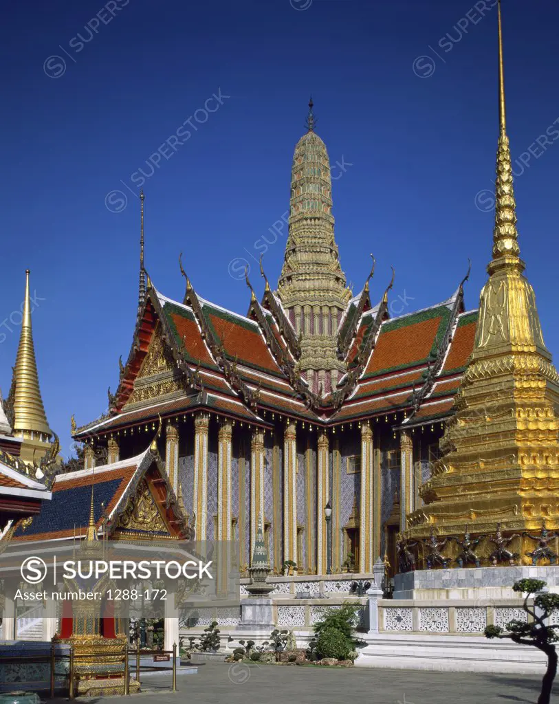 Facade of a temple, Wat Phra Kaeo, Bangkok, Thailand