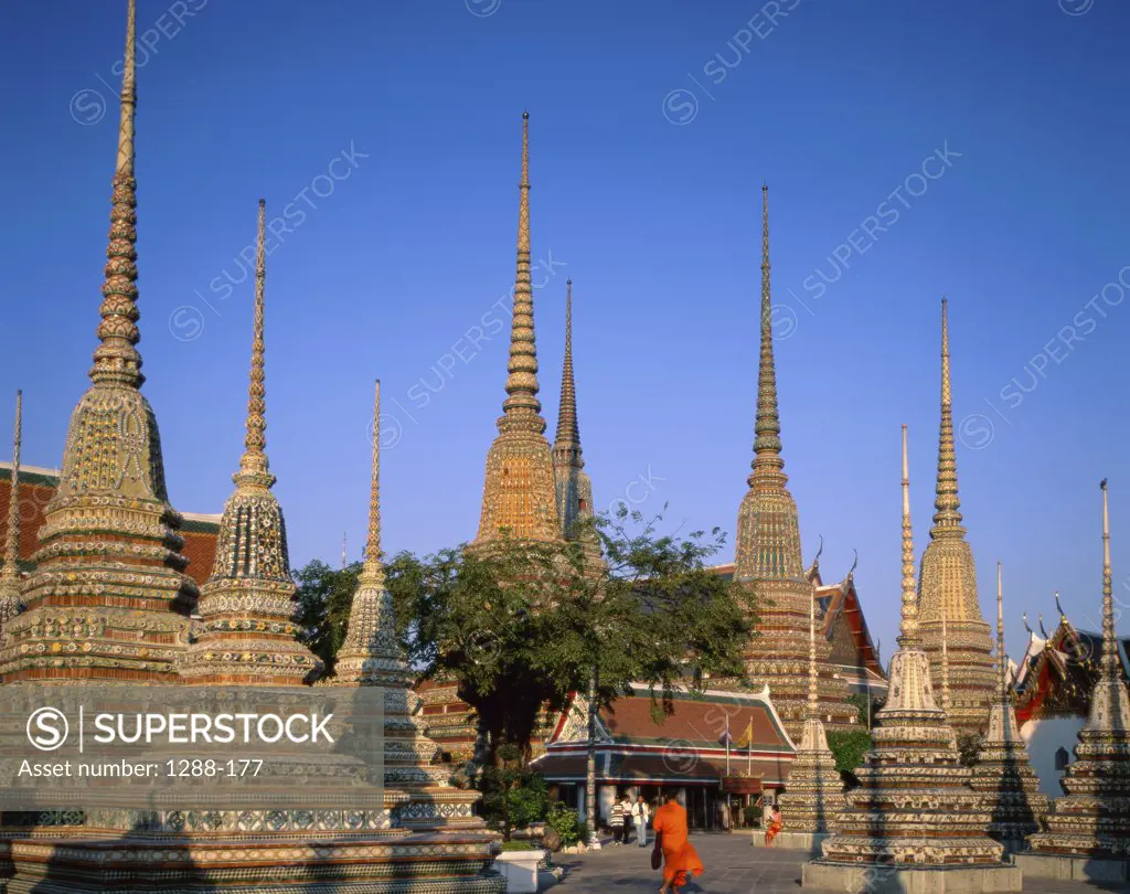 People in a temple, Wat Po, Bangkok, Thailand
