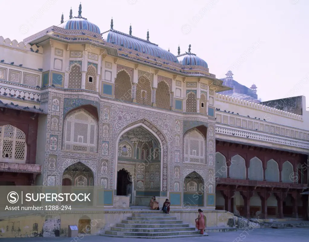 Facade of the Ganesh Pol, Amber Fort, Jaipur, Rajasthan, India