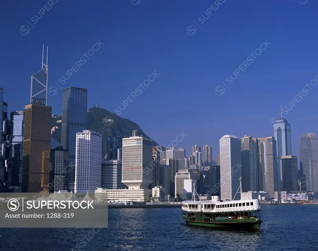 Ferry in the sea, Hong Kong, China