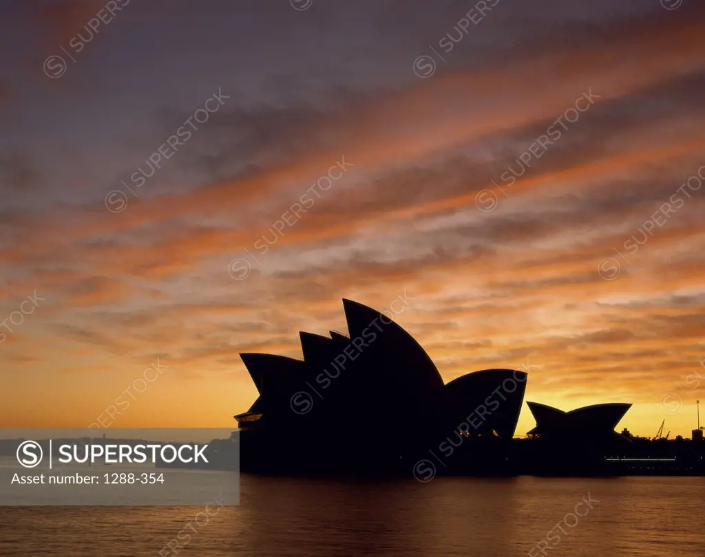 Silhouette of an opera house, Sydney Opera House, Sydney, Australia