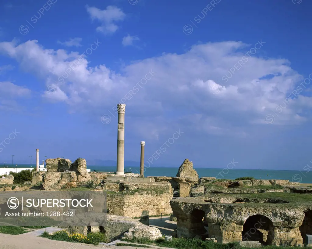 Ruins of a building, Antonine Baths, Carthage, Tunisia