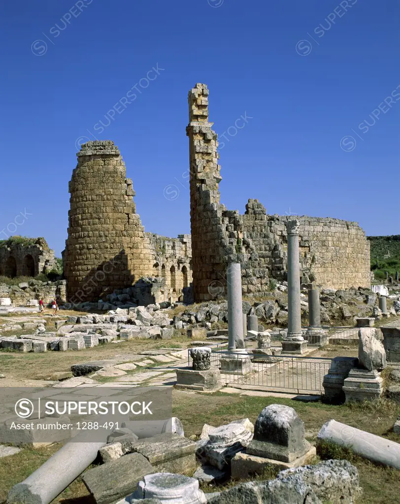 Old ruins of an ancient temple, Perge, Turkey