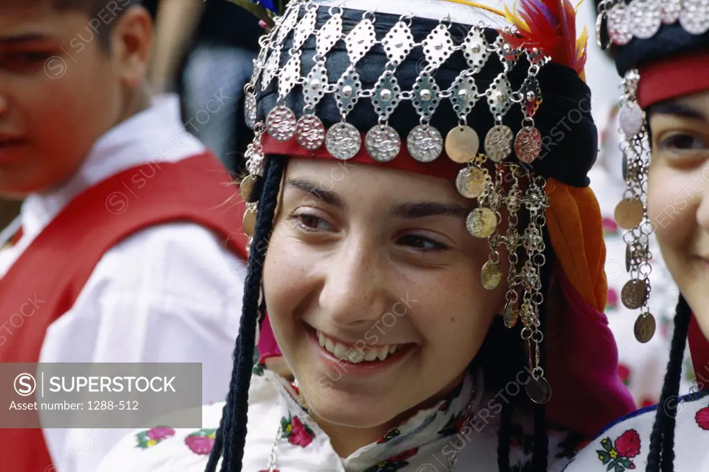 Close-up of a girl smiling, Turkey