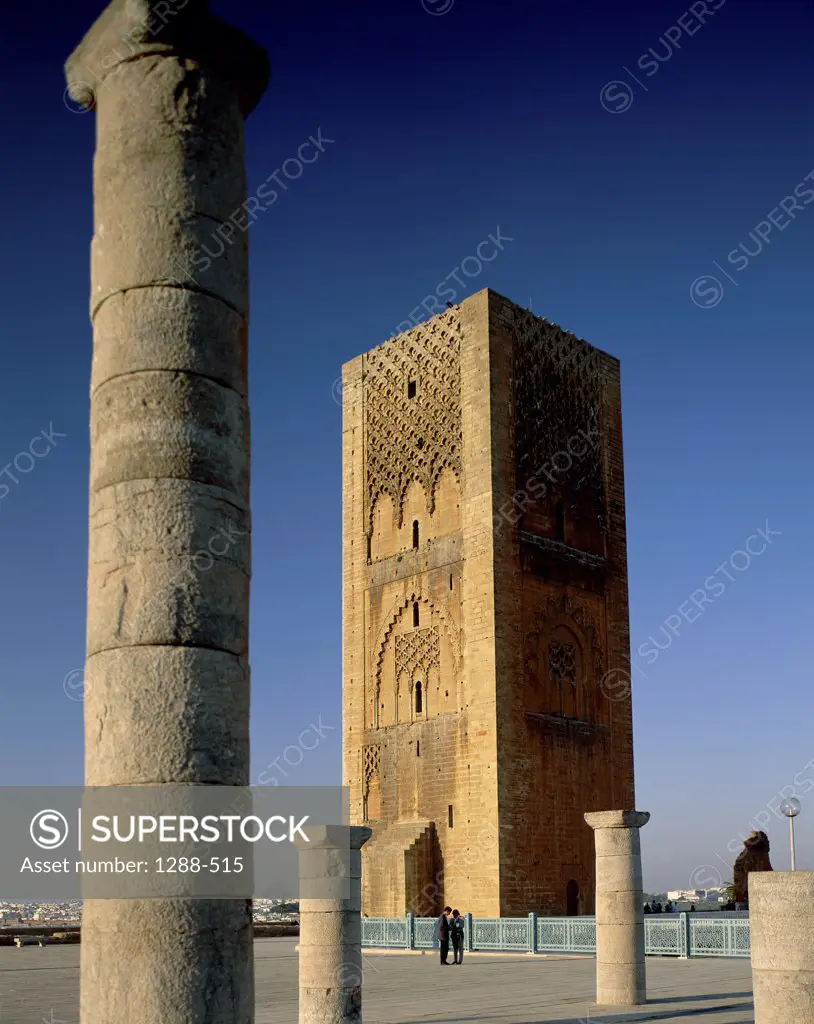 Low angle view of a tower, Hassan Tower, Rabat, Morocco