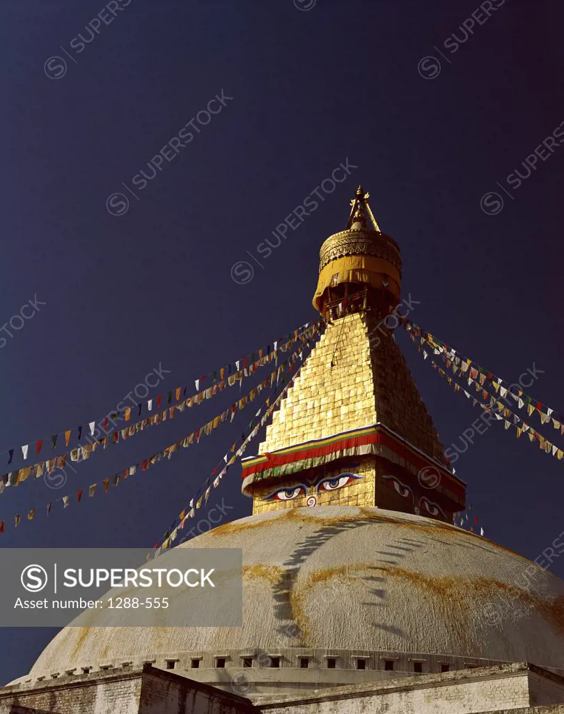 High section view of a temple, Bodhnath, Kathmandu, Nepal