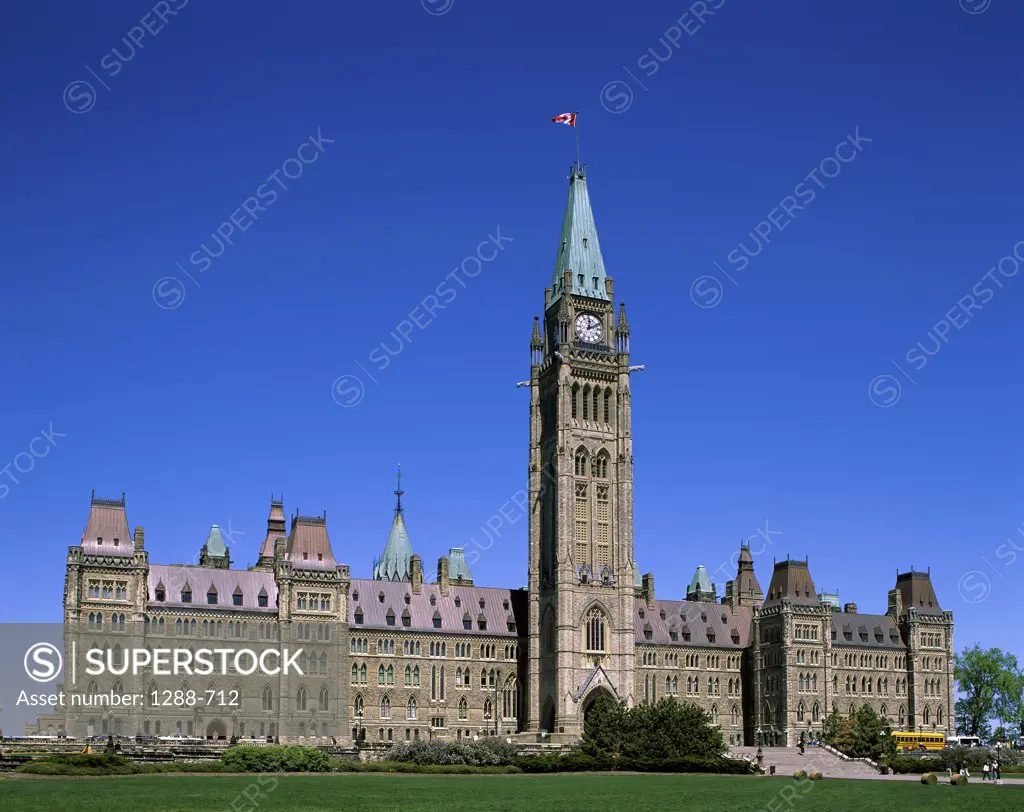 Facade of a government building, Parliament Hill, Ottawa, Ontario, Canada