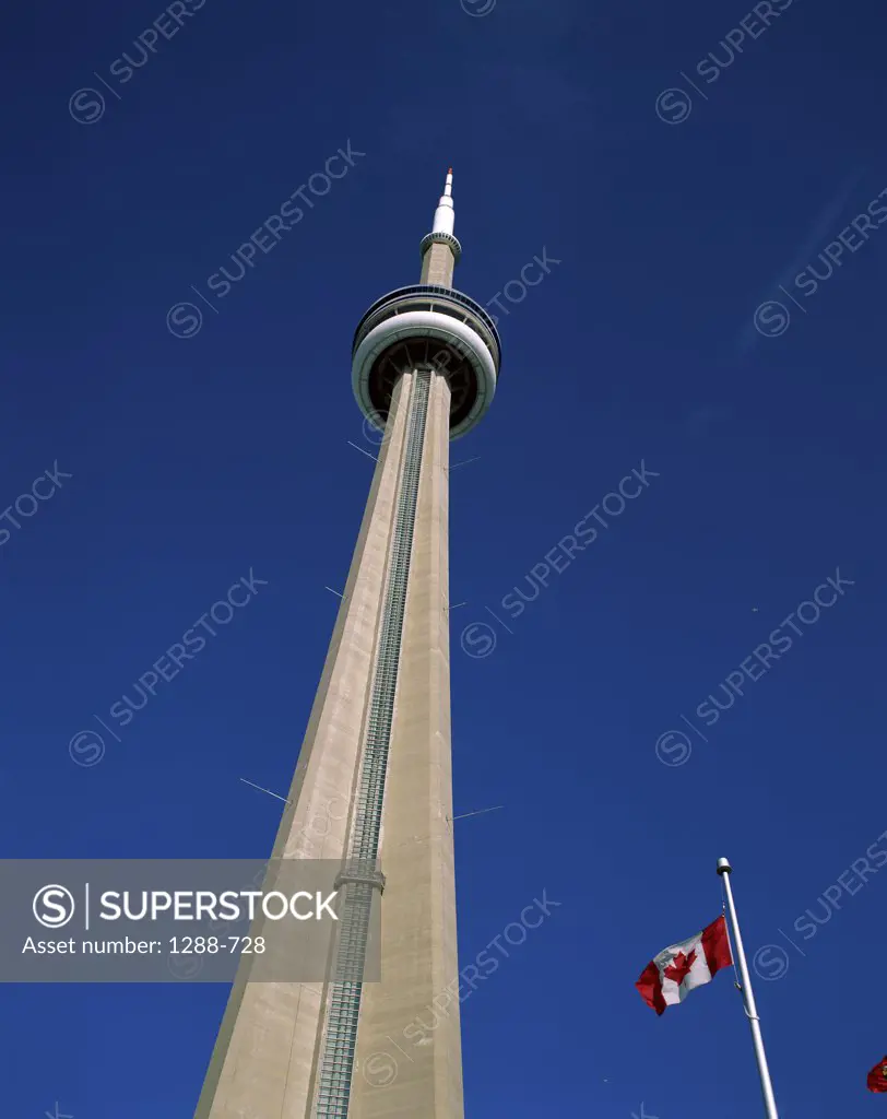 Low angle view of a tower, CN Tower, Toronto, Ontario, Canada