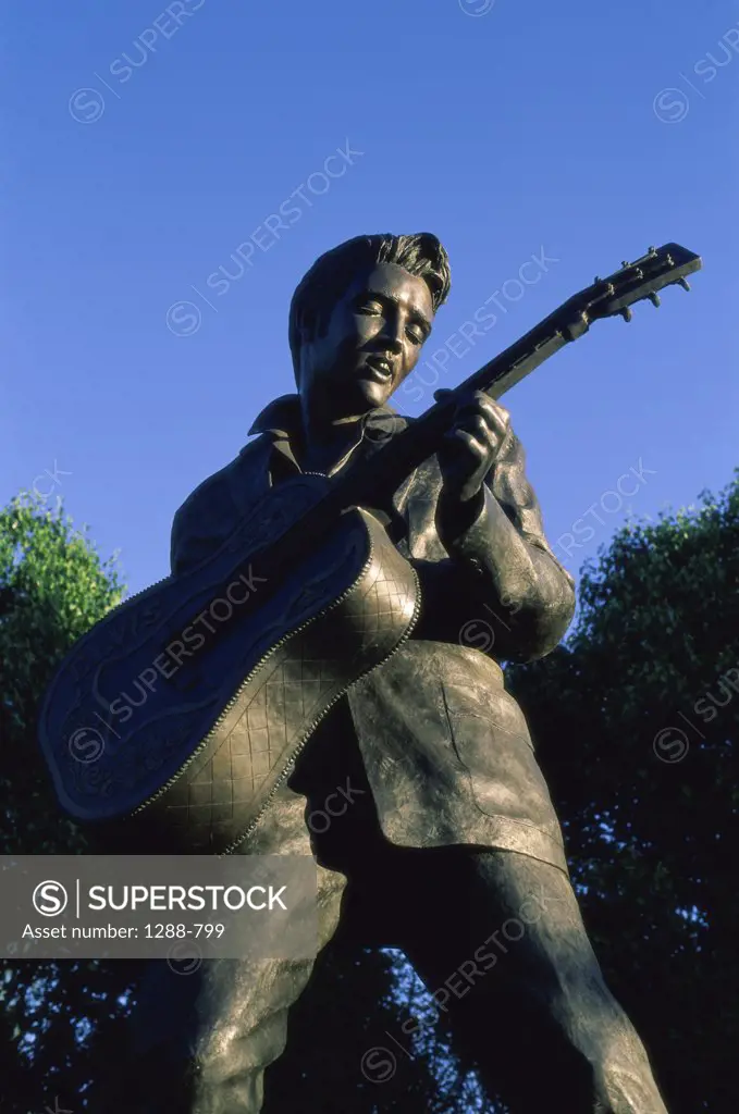 Low angle view of a statue of Elvis Presley, Memphis, Tennessee, USA