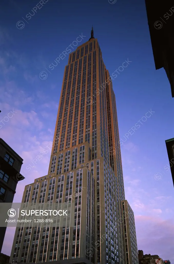 Low angle view of buildings, Empire State Building, New York City, New York, USA