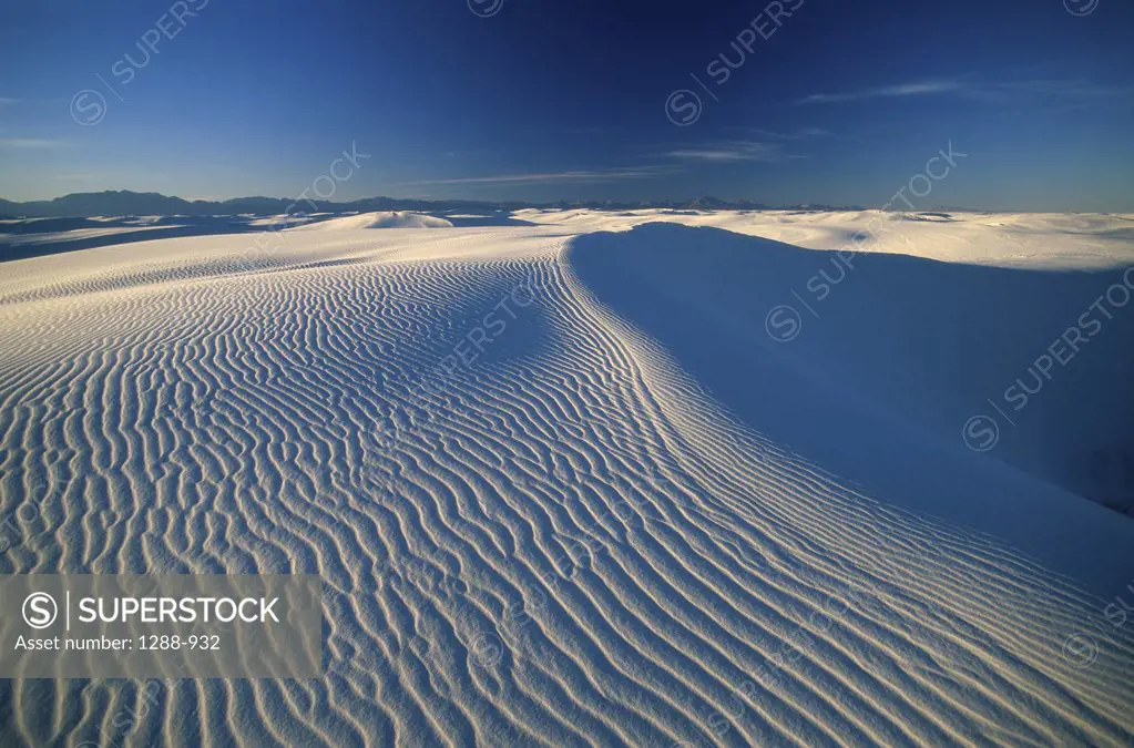Panoramic view of sand dunes, White Sands National Monument, New Mexico, USA